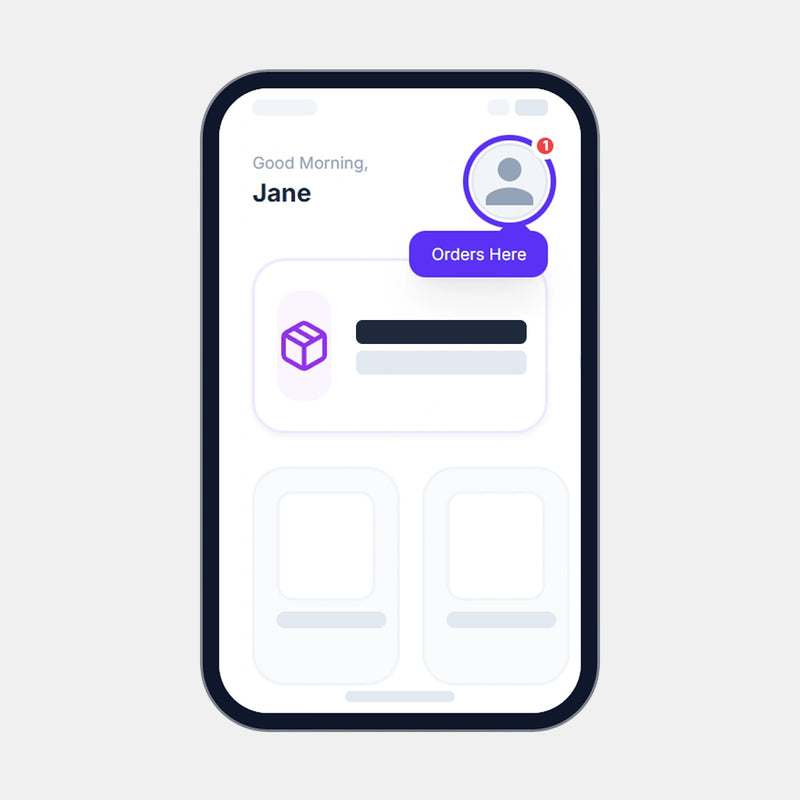 Tap the profile icon in the top right to view your order history.