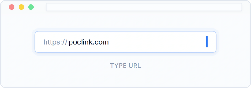 Visit poclink.com in your browser.
