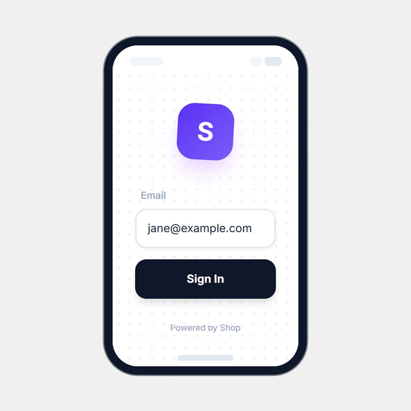 Open the Shop App and log in with the email used at checkout.